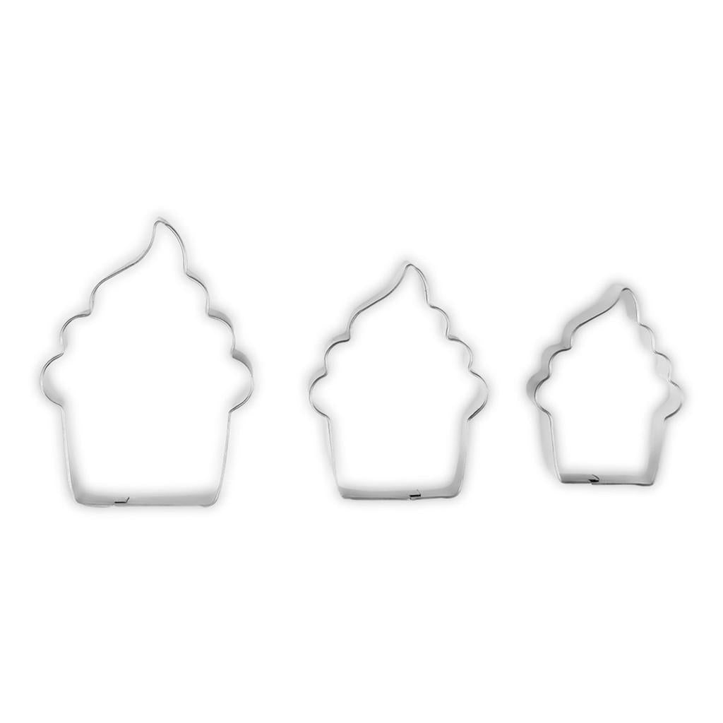 Conjunto 3Pcs Cortador Biscoito Cupcake Glace
