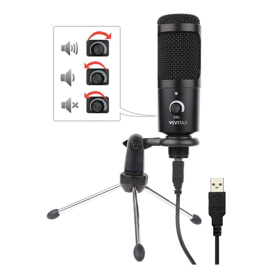 Microfone Condensador USB para estúdio de Som, PC, MAC e PS4