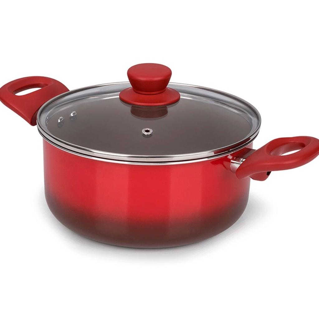 Jogo de Panelas 7 Peças - Smart Brinox - Vermelho