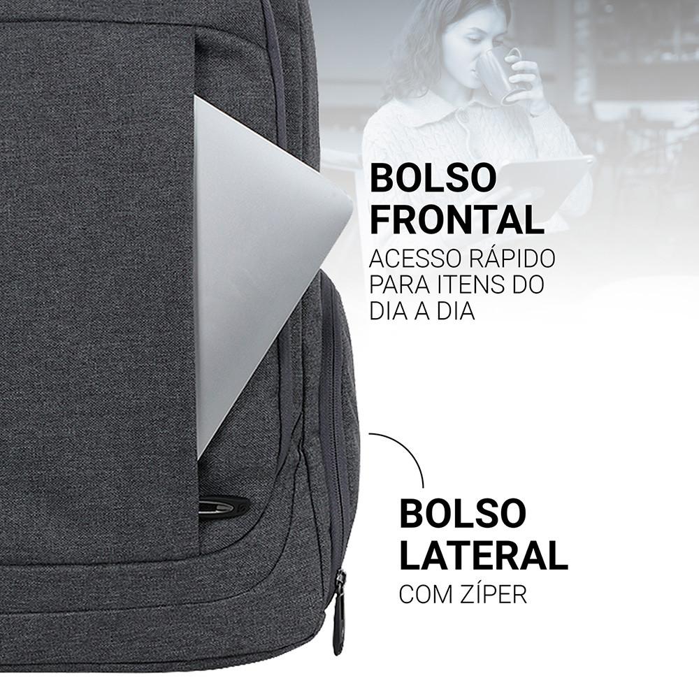 Mochila Office Isiway Para Notebook Com Amplo Espaço Interno Isibrás