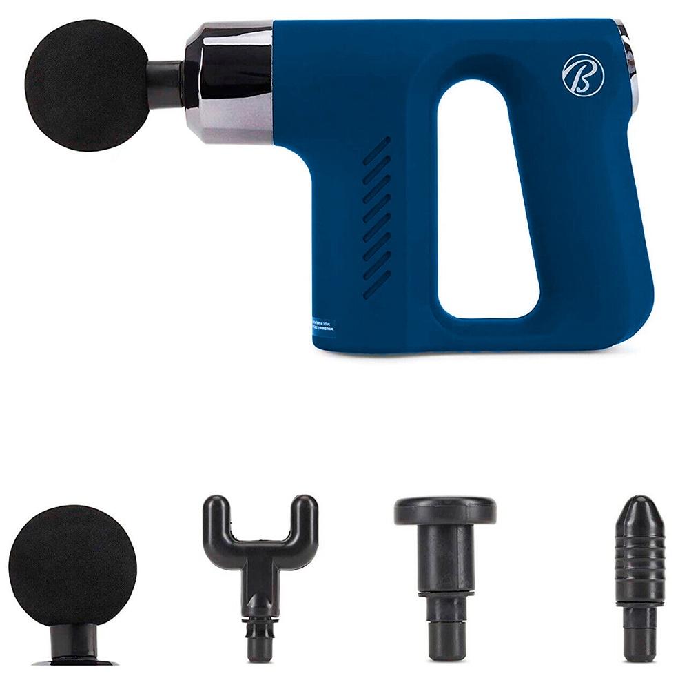 Massageador Portátil de Percussão Sem Fio Recarregável c/ 4 Cabeças Massageadoras