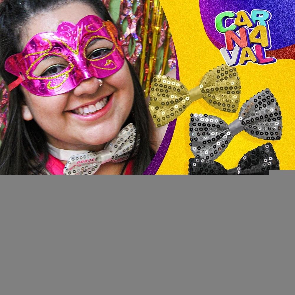 Chapéu Malandro Carnaval Mais Gravata Borboleta Look Brilhante