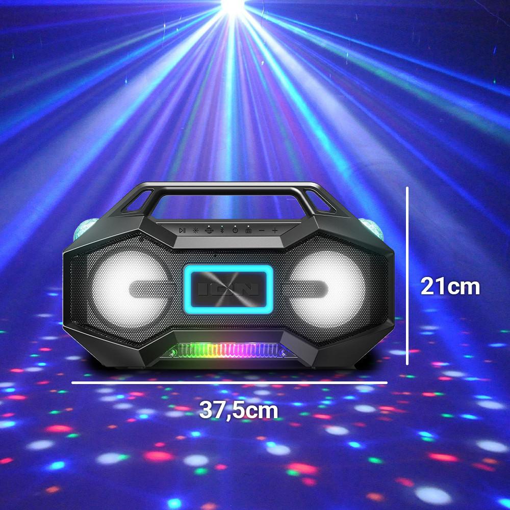 Boombox De Alta Potência Resistente À Água 60 Watts Com Luzes Para Festa