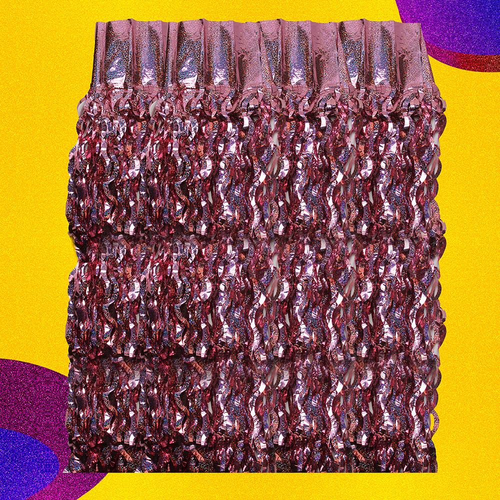 Cortina Holográfica 100x200Cm Corte Especial Silver Festas