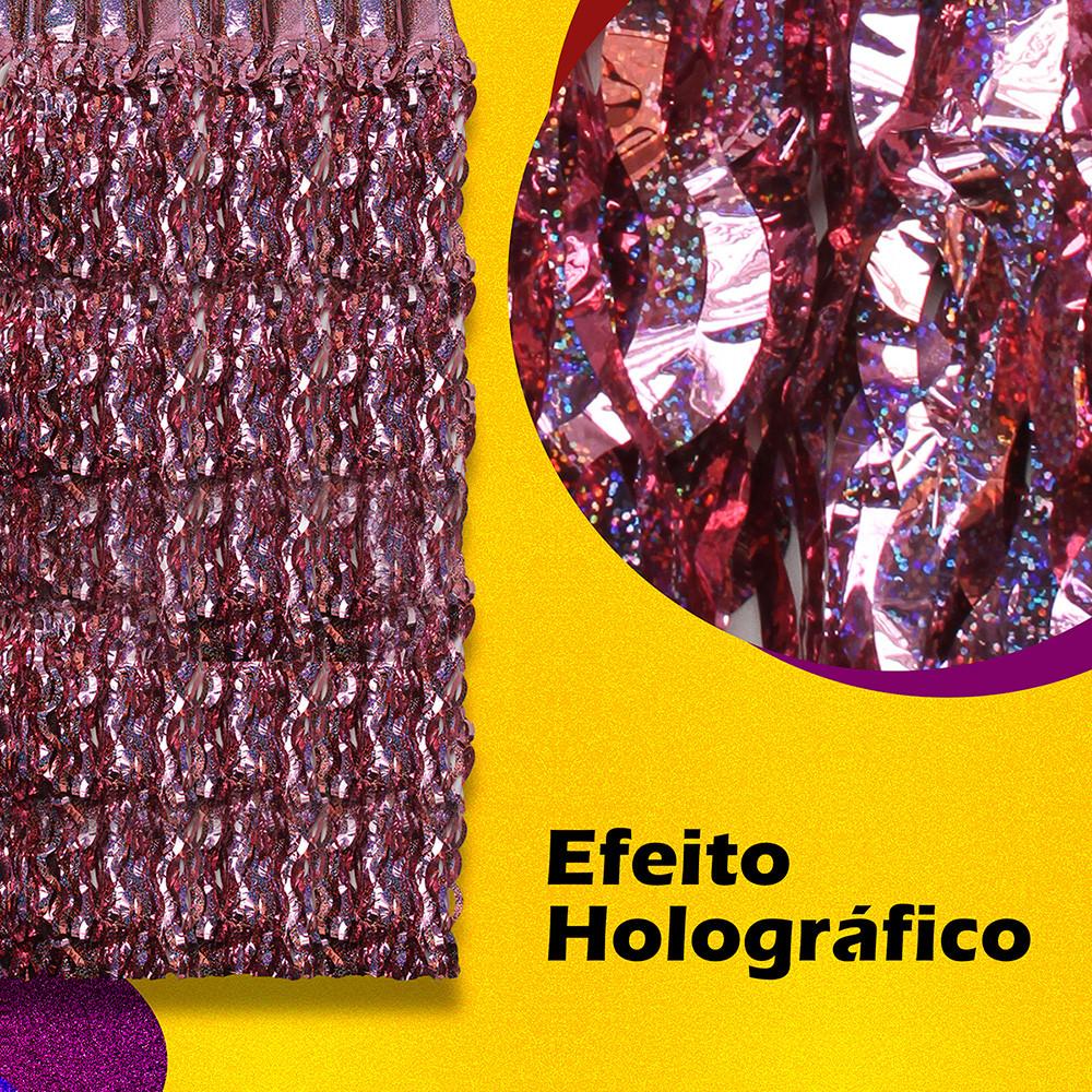 Cortina Holográfica 100x200Cm Corte Especial Silver Festas