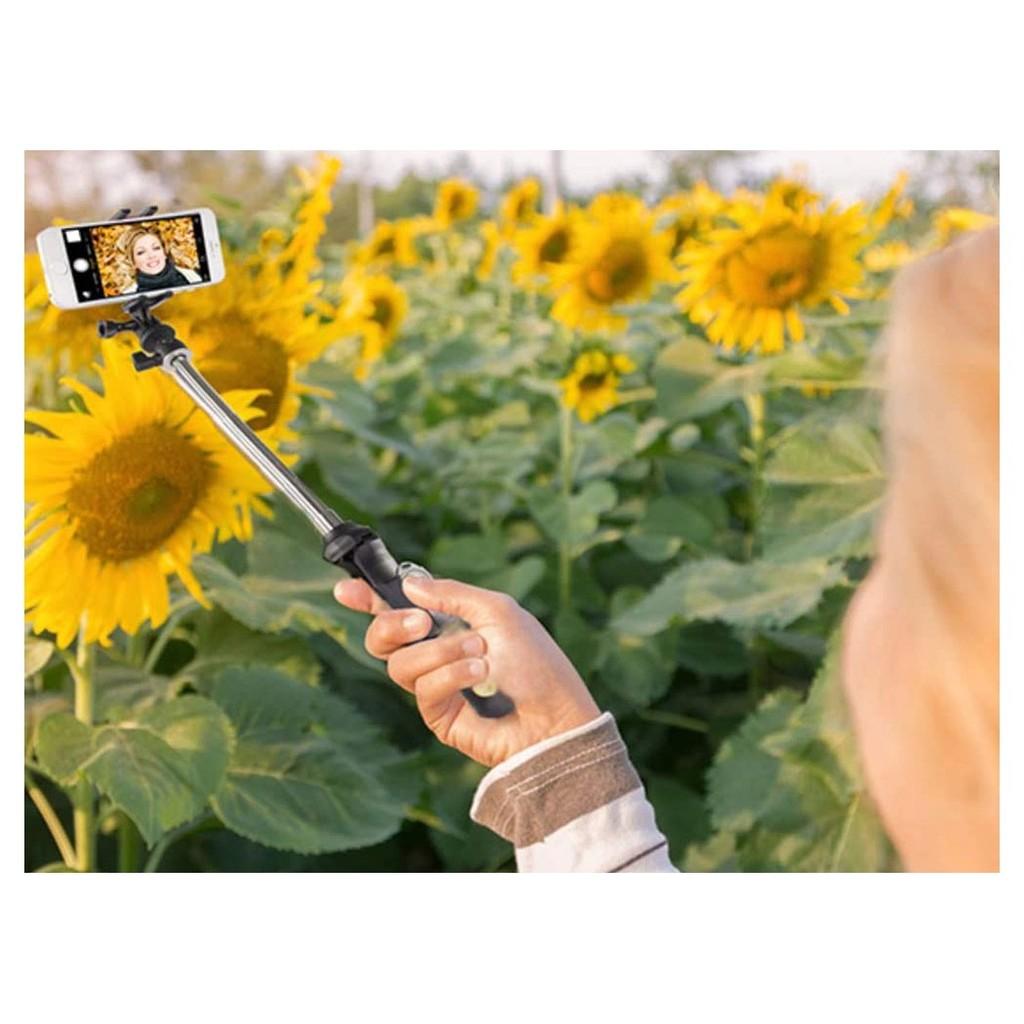 Kit 7 em 1: Tripé/Bastão+Controle+Carregador+ Adaptadores Celular/Gopro/Extensor+Bolsa