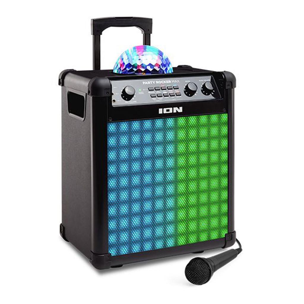 Alto falante Portátil Sem Fio,100 W,Show de Luzes, Aux, Microfone, Alça e Rodas-Bivolt
