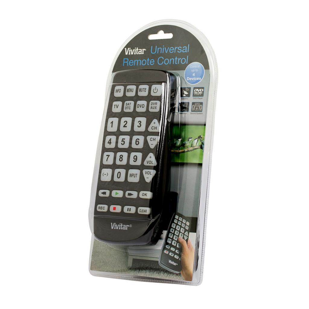 Controle remoto universal com teclas gigantes para até 4 aparelhos
