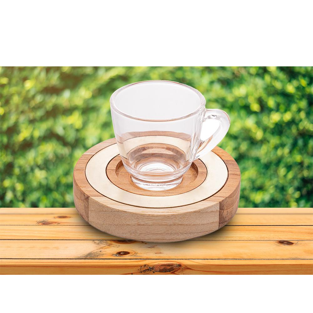 Conjunto com 6 xícaras de café e pires Teca champanhe 75ml