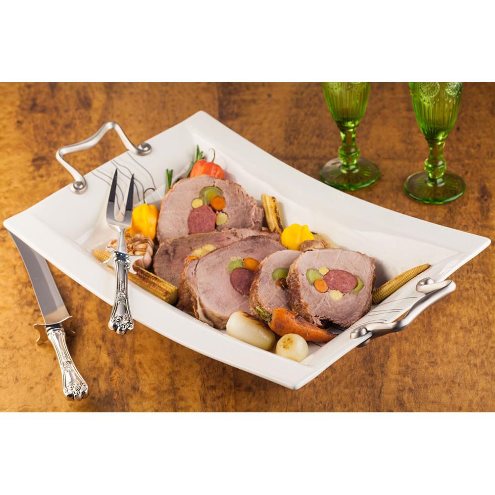 Cj 2 peças Talheres de Zamac P/Cortar Carne 27Cm