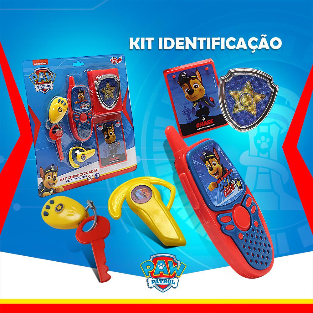Brinquedo Kit Patrulha Canina Identificação Com Telefone, Distintivo, Chave E Fone