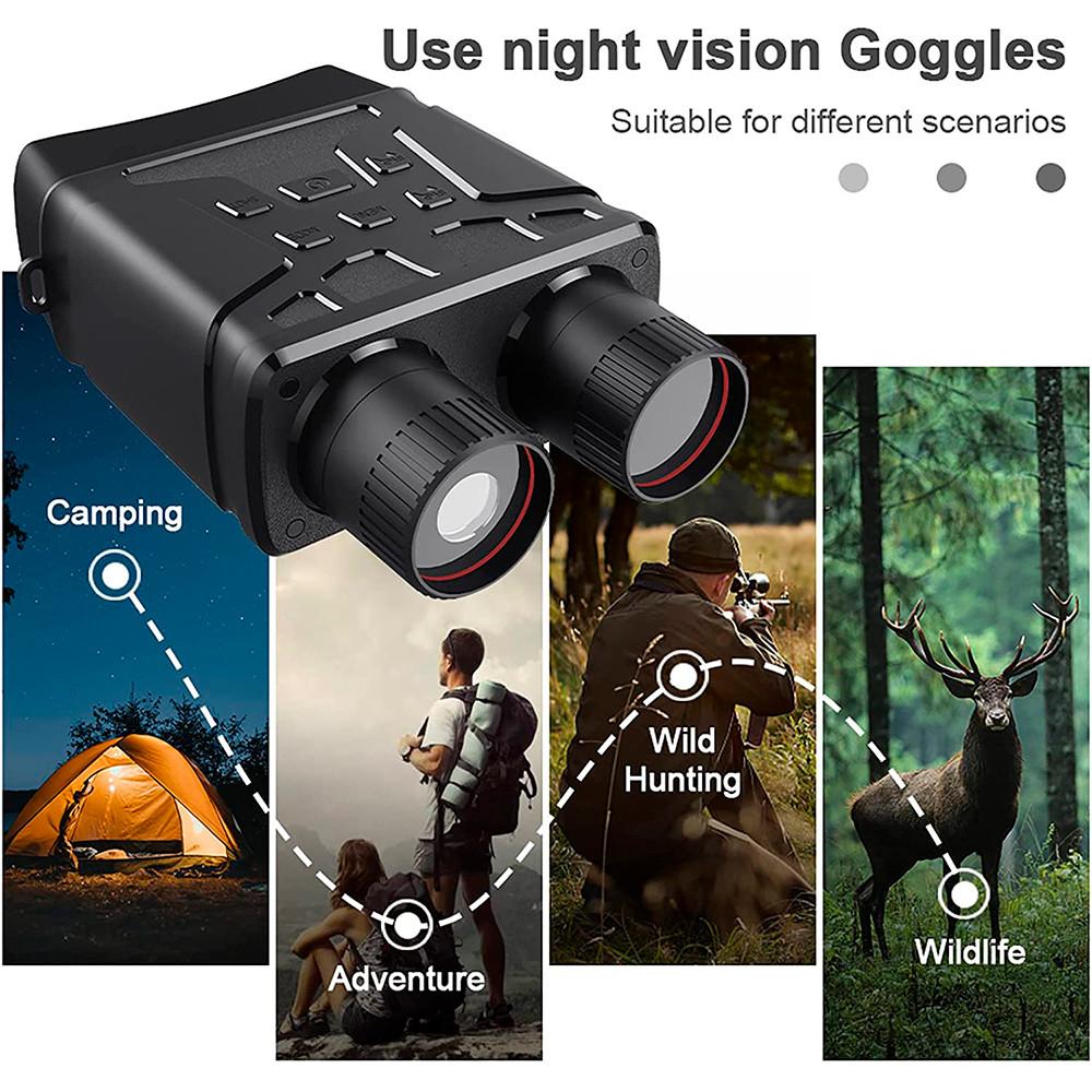 Binóculo com câmera Full HD, visão noturna e zoom digital 5X
