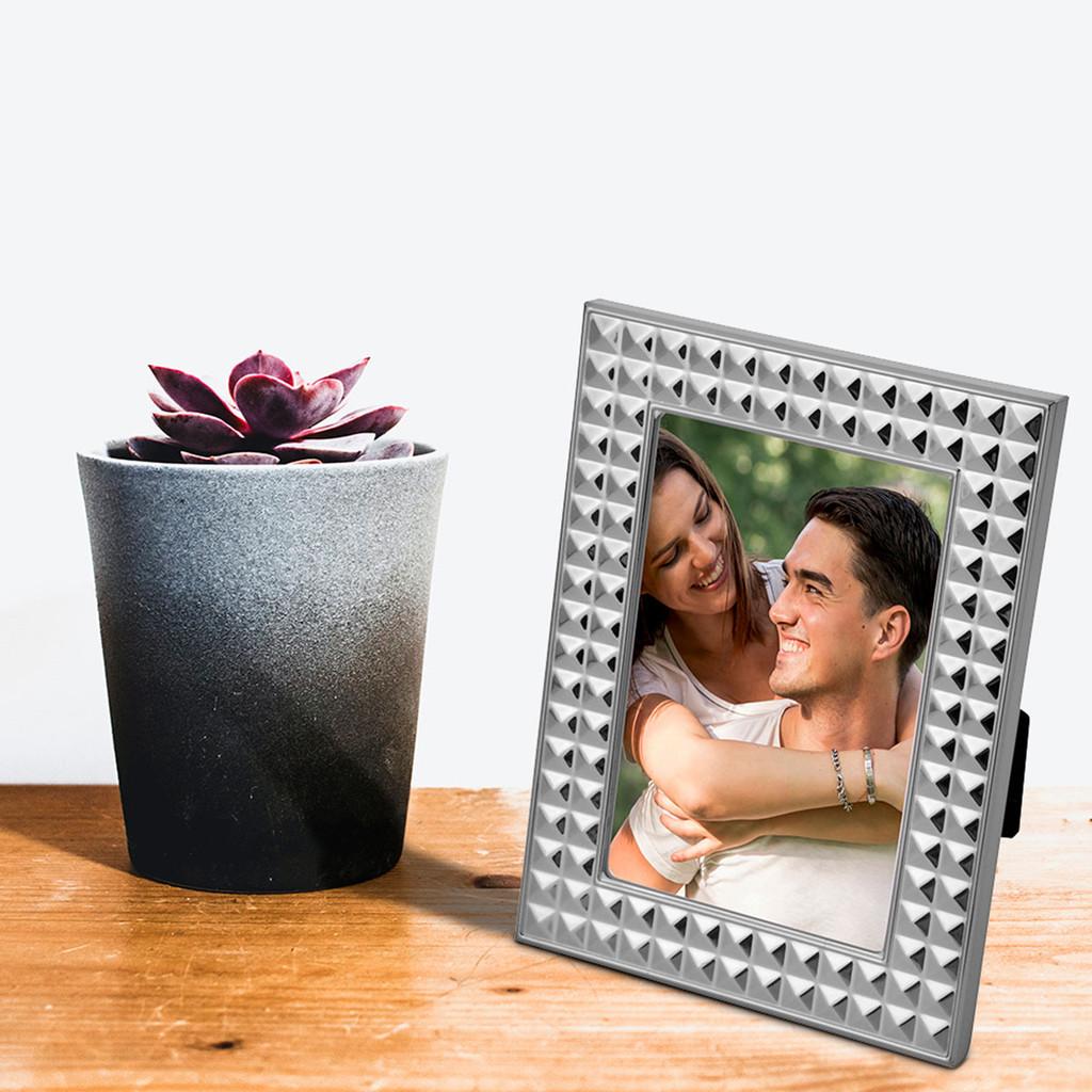 Porta-retrato aço Diamond prateado 10x15cm