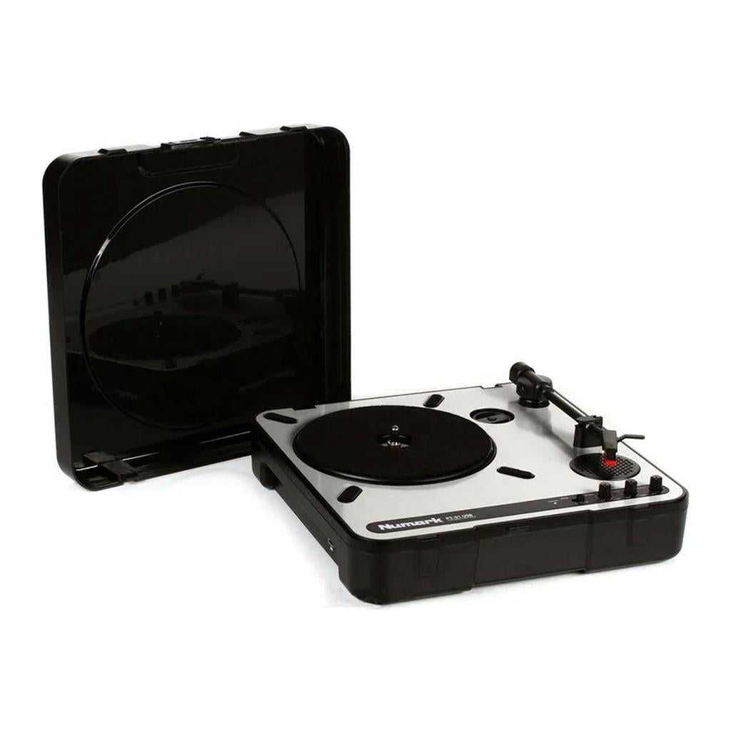 Toca-discos Vinil portátil em maleta com conversor digital para DJs