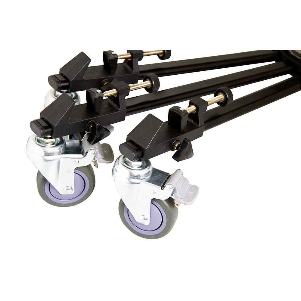 Base portátil com rodízios para suporte de tripé fotográfico