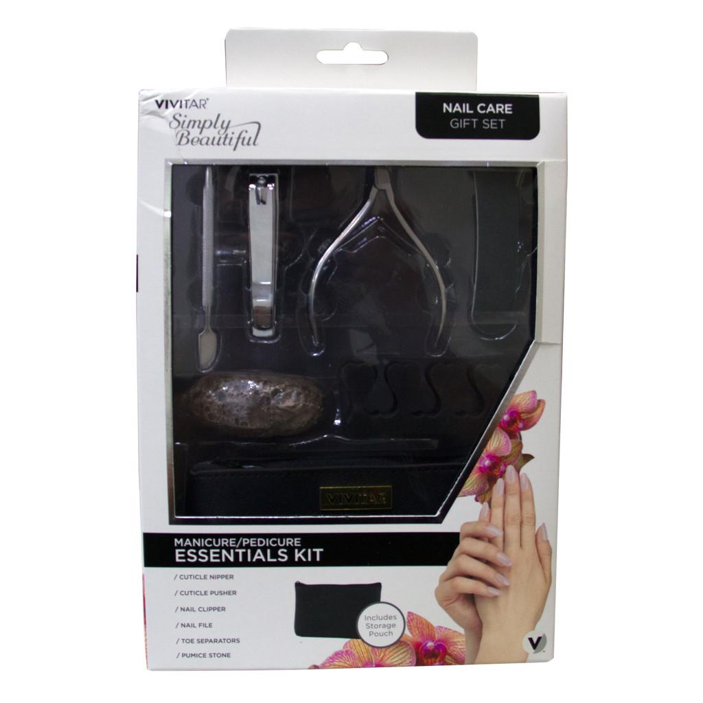 kit manicure e pedicure com 7 peças e necessaire