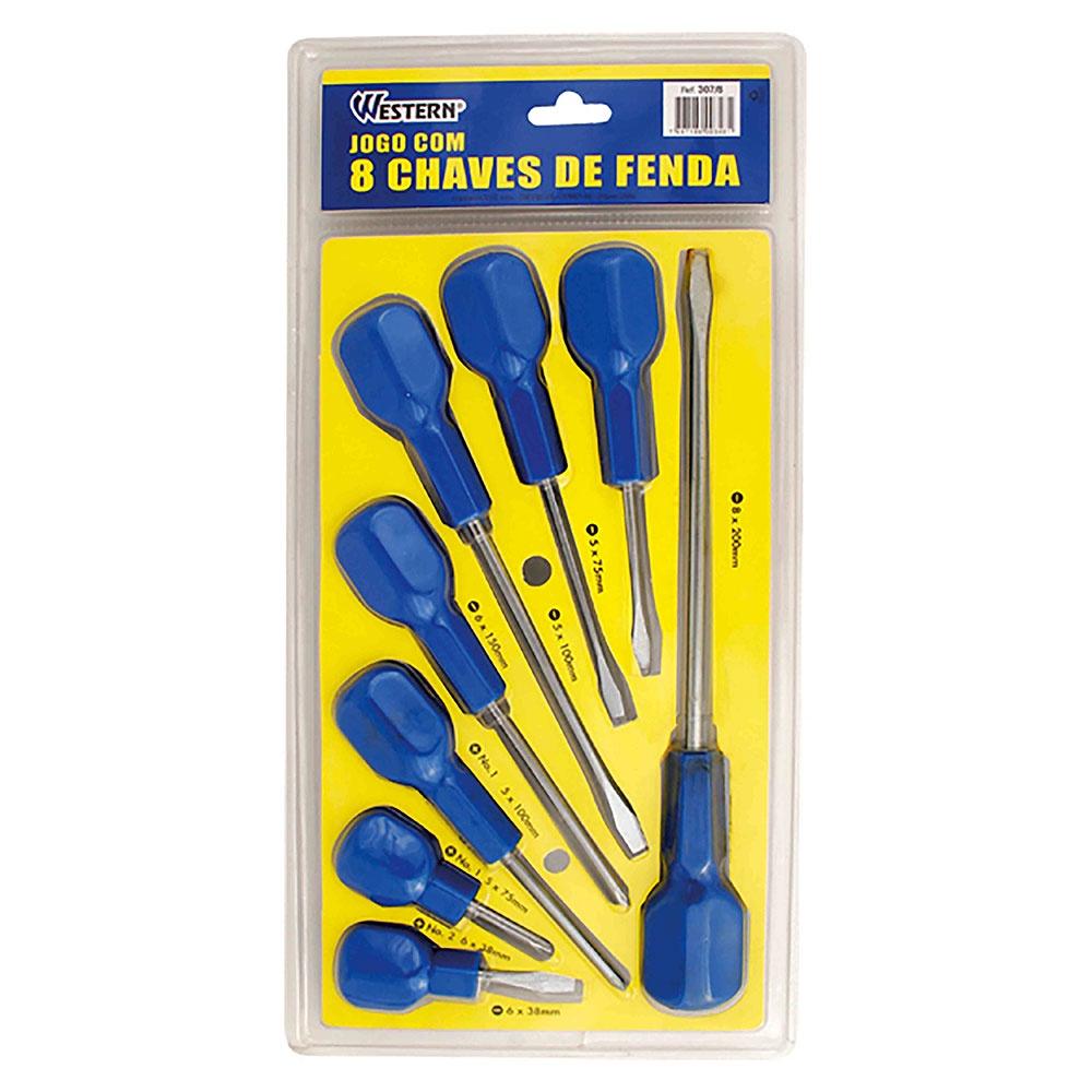 Jogo De 8 Chaves Fenda (5 Pcs) E Philips (3 Pcs) Western