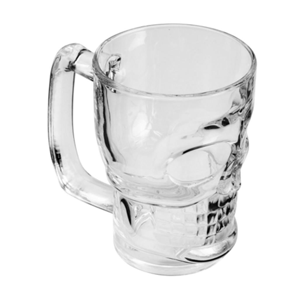 Caneca p/chopp e cerveja de vidro Caveira Rock Style 365ml