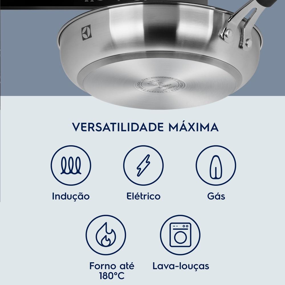 Frigideira Inox com Revestimento Antiaderente 24cm
