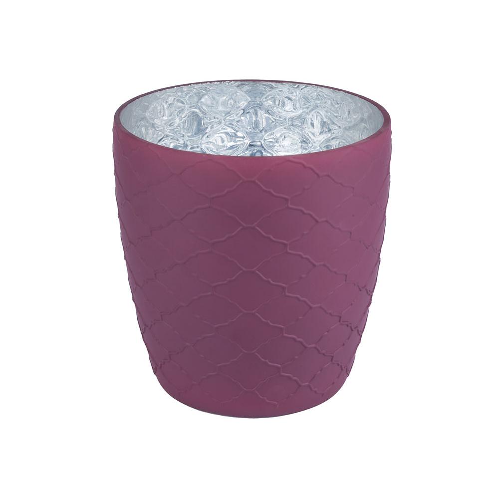 Vaso Vidro 14,6 x 14,6 x 15,2 Cm Roxo
