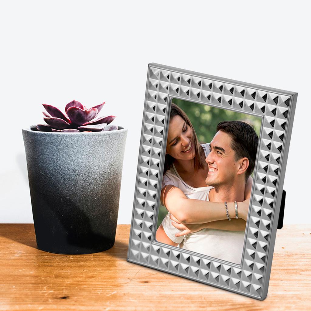 Porta-retrato aço Diamond prateado 13x18cm