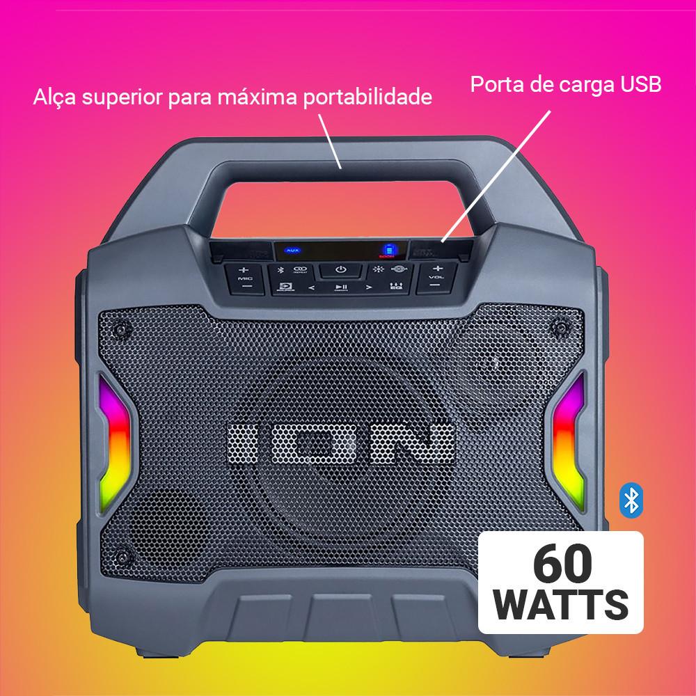 Alto Falante Portátil Sem Fio 60 Watts IPX5 Resistente À Água Com Luzes