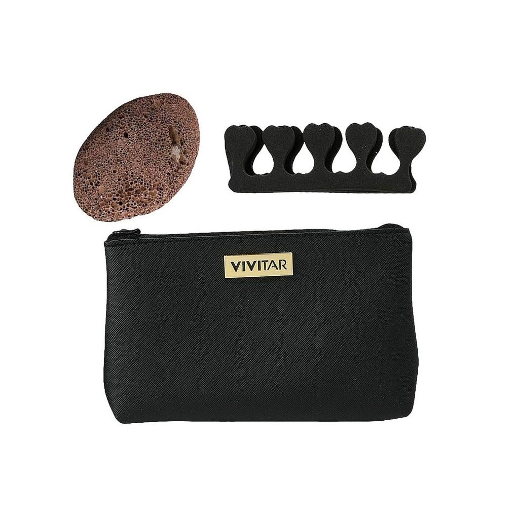 kit manicure e pedicure com 7 peças e necessaire