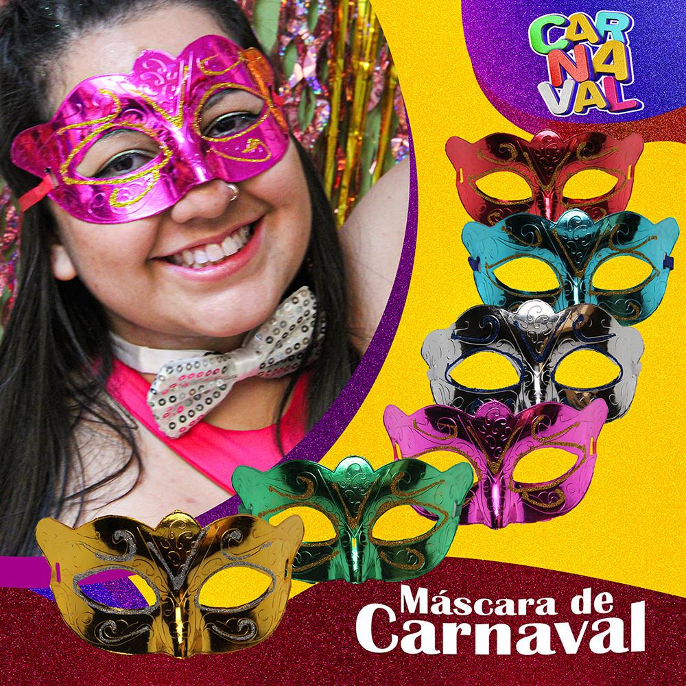 Máscara Adulto Carnaval 17Cm Mistério E Diversão Silver Festas