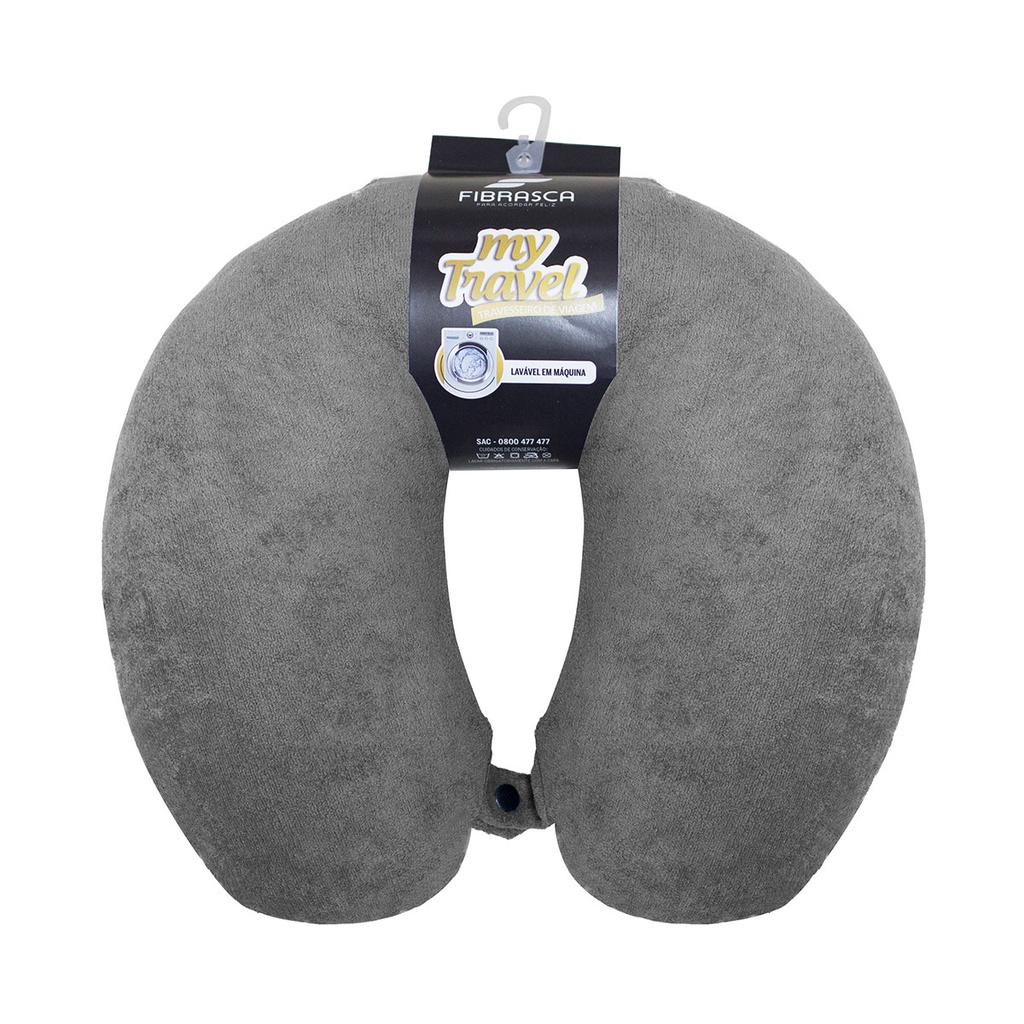 Travesseiro de pescoço para viagem my travel fibra grafite - Fibrasca