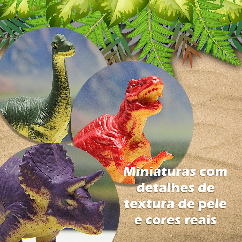 Brinquedo Miniaturas Realistas Dinossauros Explorar e Colecionar Toyng