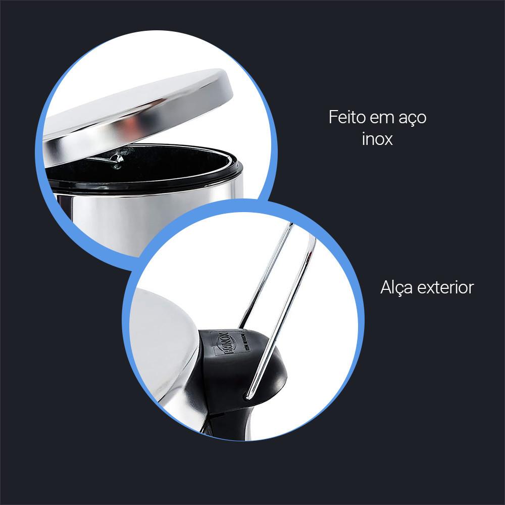 Lixeira Brinox Inox com Pedal e Balde 30L