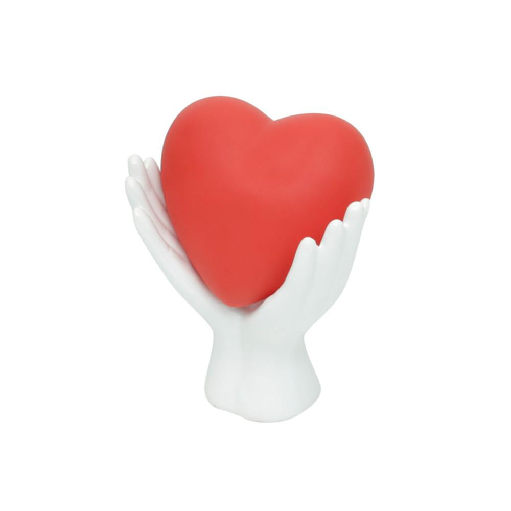 Decor Hands and Heart em Cerâmica 9 X 6 X 13 Cm