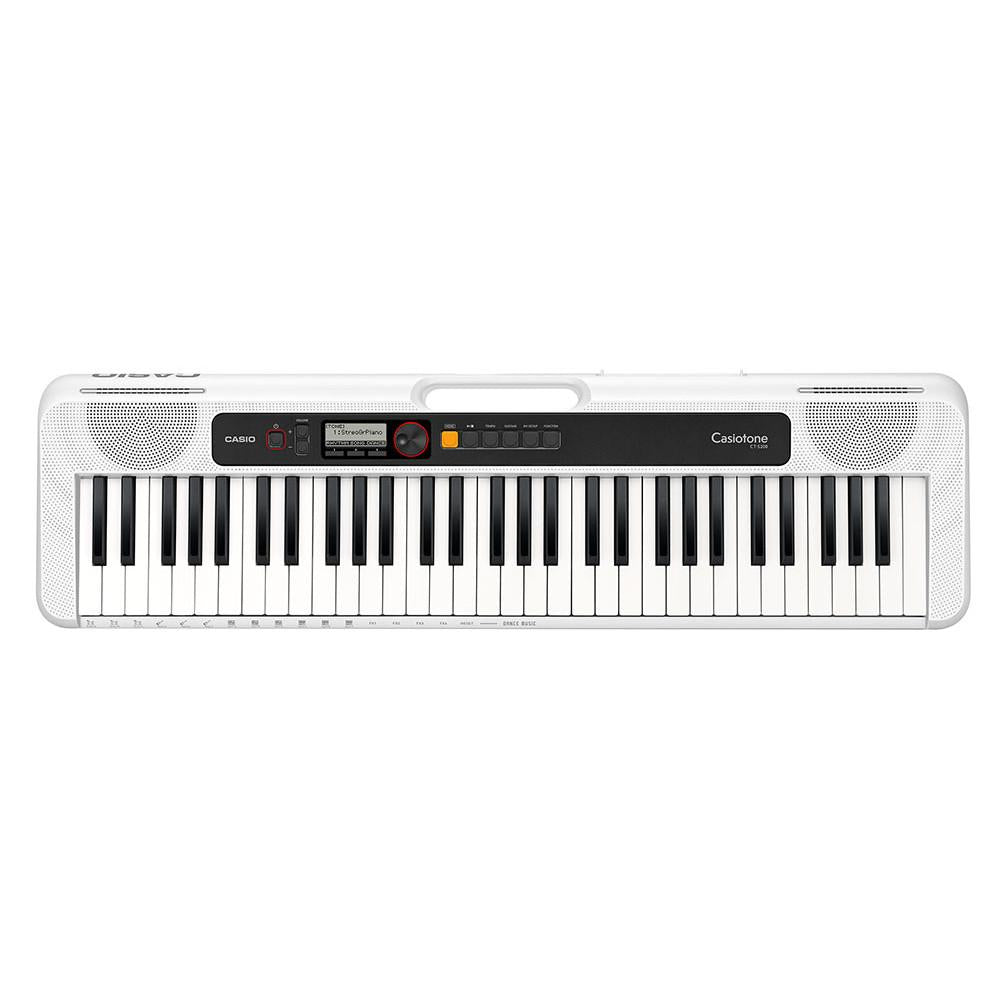 Teclado eletrônico Casio com display LCD, 61 teclas e 77 ritmos - Branco