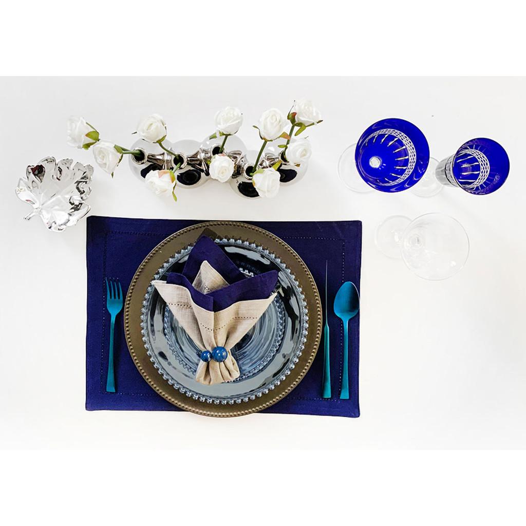 Prato de cristal Pearl 28cm azul