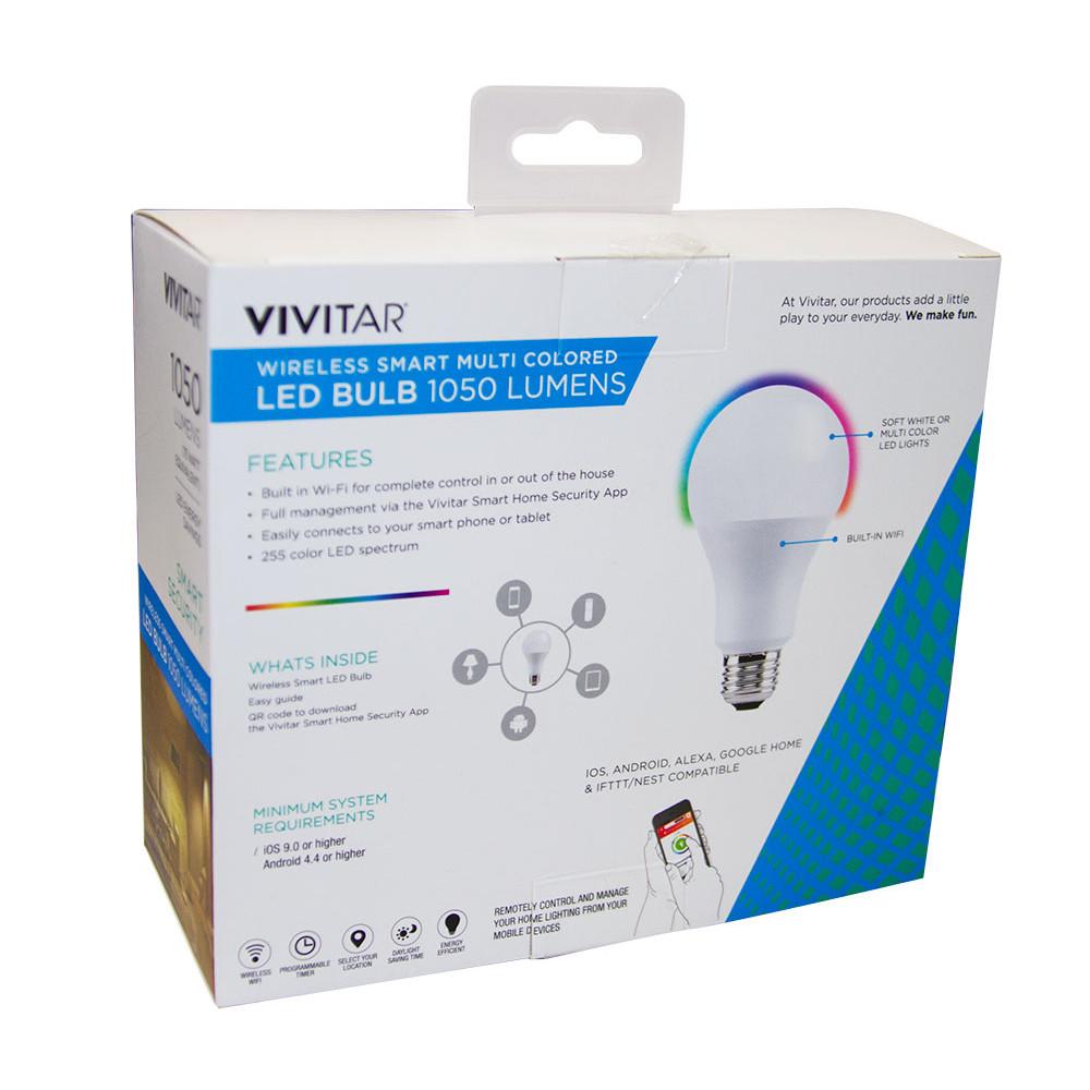 Lâmpada LED WiFi Vivitar LB-80 1050 Lumens Branca ou Colorida