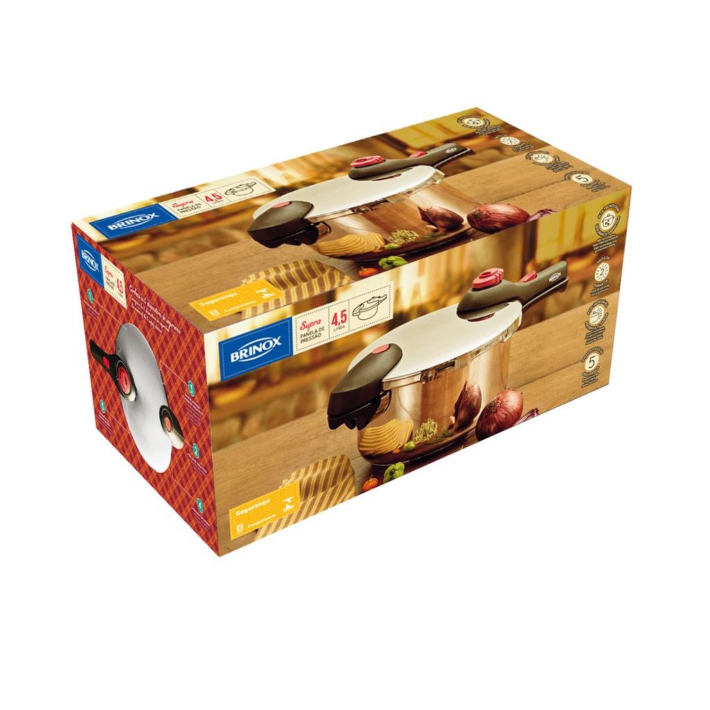 Panela de Pressão Inox 4,5 L - Supra 22x19,5cm