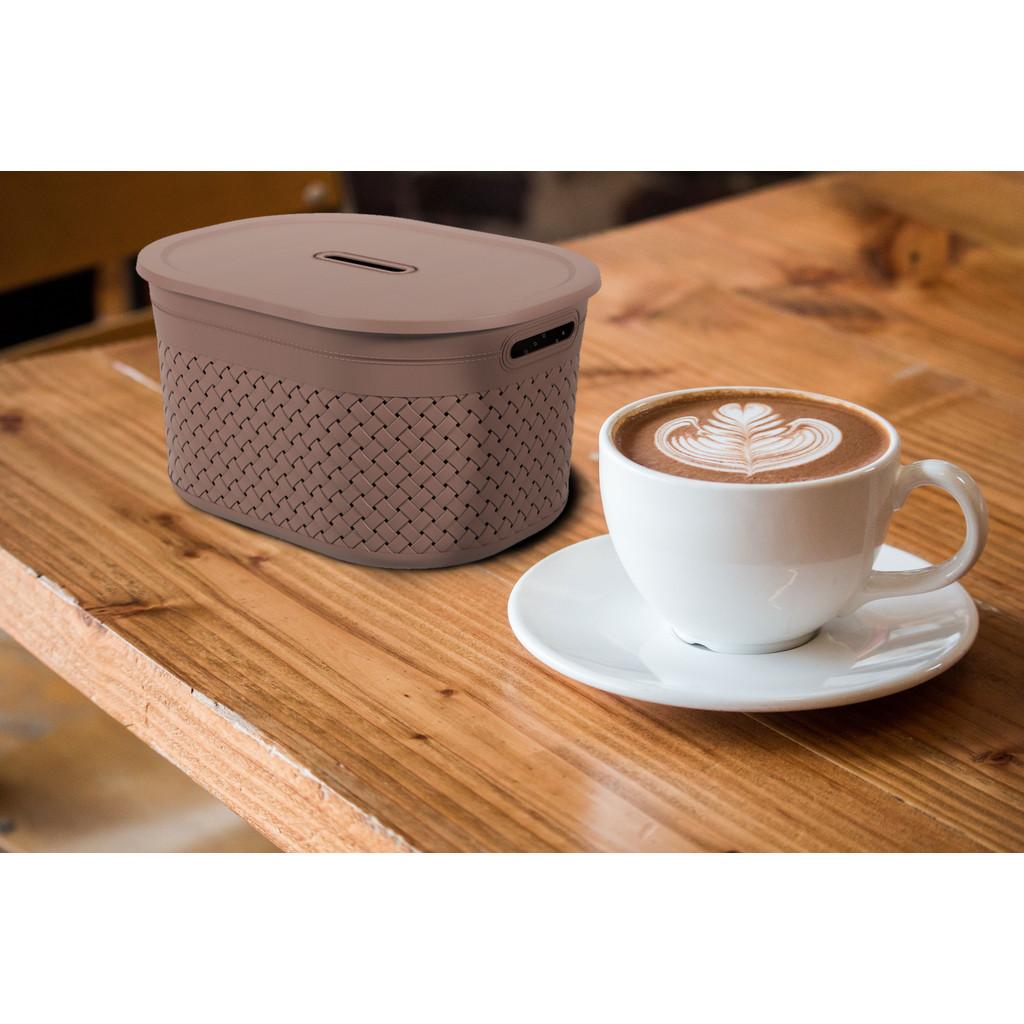 Cesta com Tampa Craft Coza 40 x 30,5 x 22,2 cm - Marrom