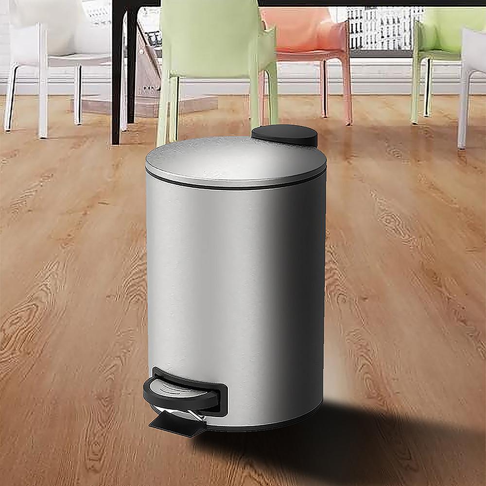 Lixeira Pedal e Balde 12L Aço Inox Escovado Spin Brinox