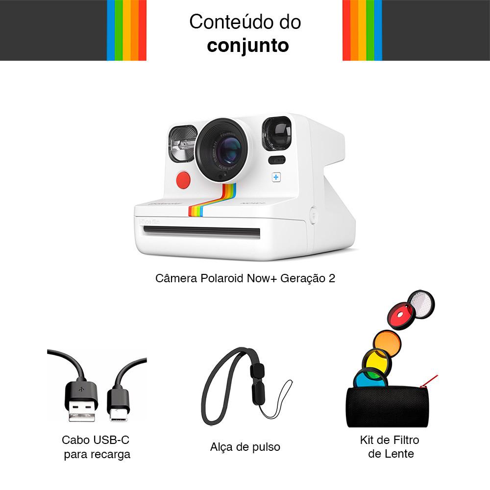 Câmera Instantânea Polaroid Now+ 2ª Geração Bluetooth Sustentável Com 5 Filtros De Lente