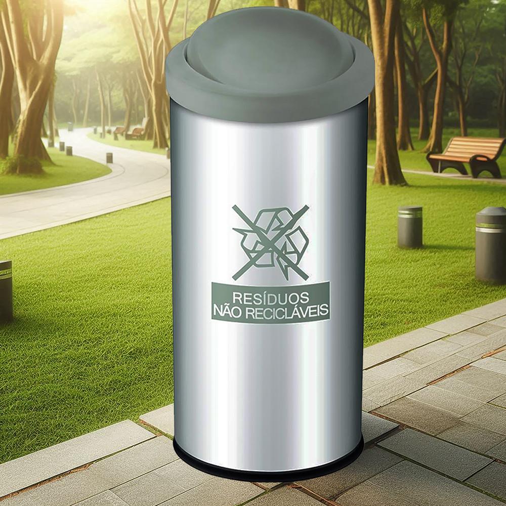 Lixeira Seletiva Não Recicláveis Tampa Basculante 40,5L