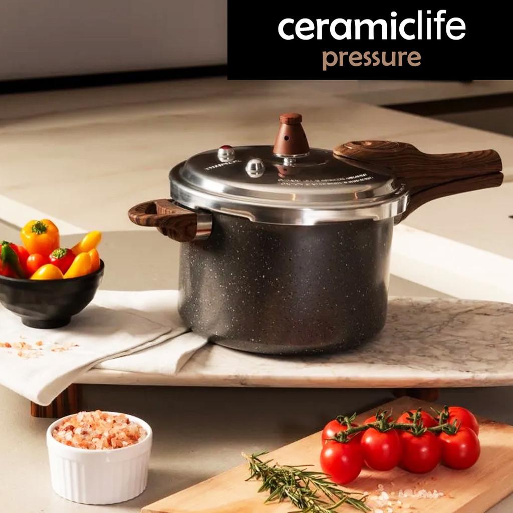 Panela De Pressão Ceramic Life Pressure 4,2L Com Cabo Baquelite Brinox