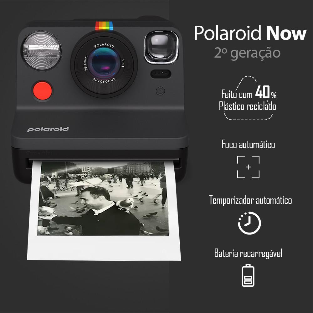 Câmera Instantânea Polaroid Now 2ª Geração Sustentável Com Alça De Pulso