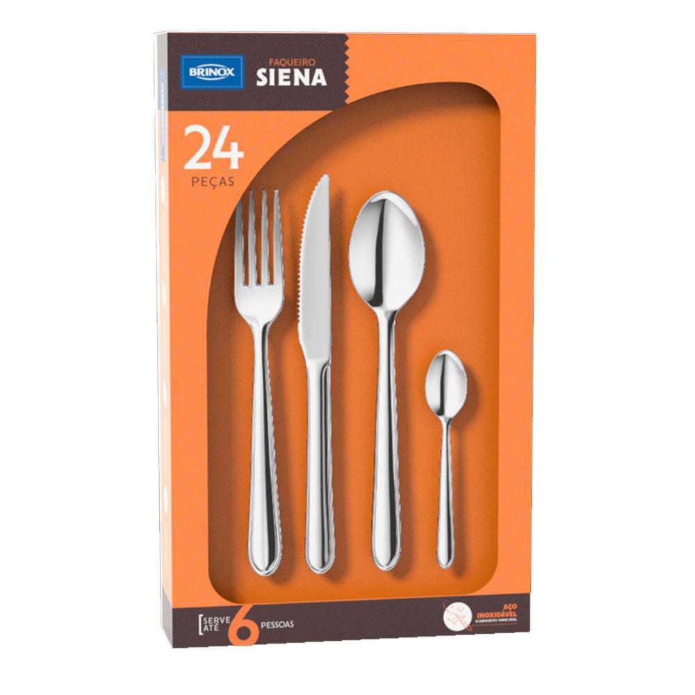 Faqueiro 24 peças, compacto - Siena - Brinox