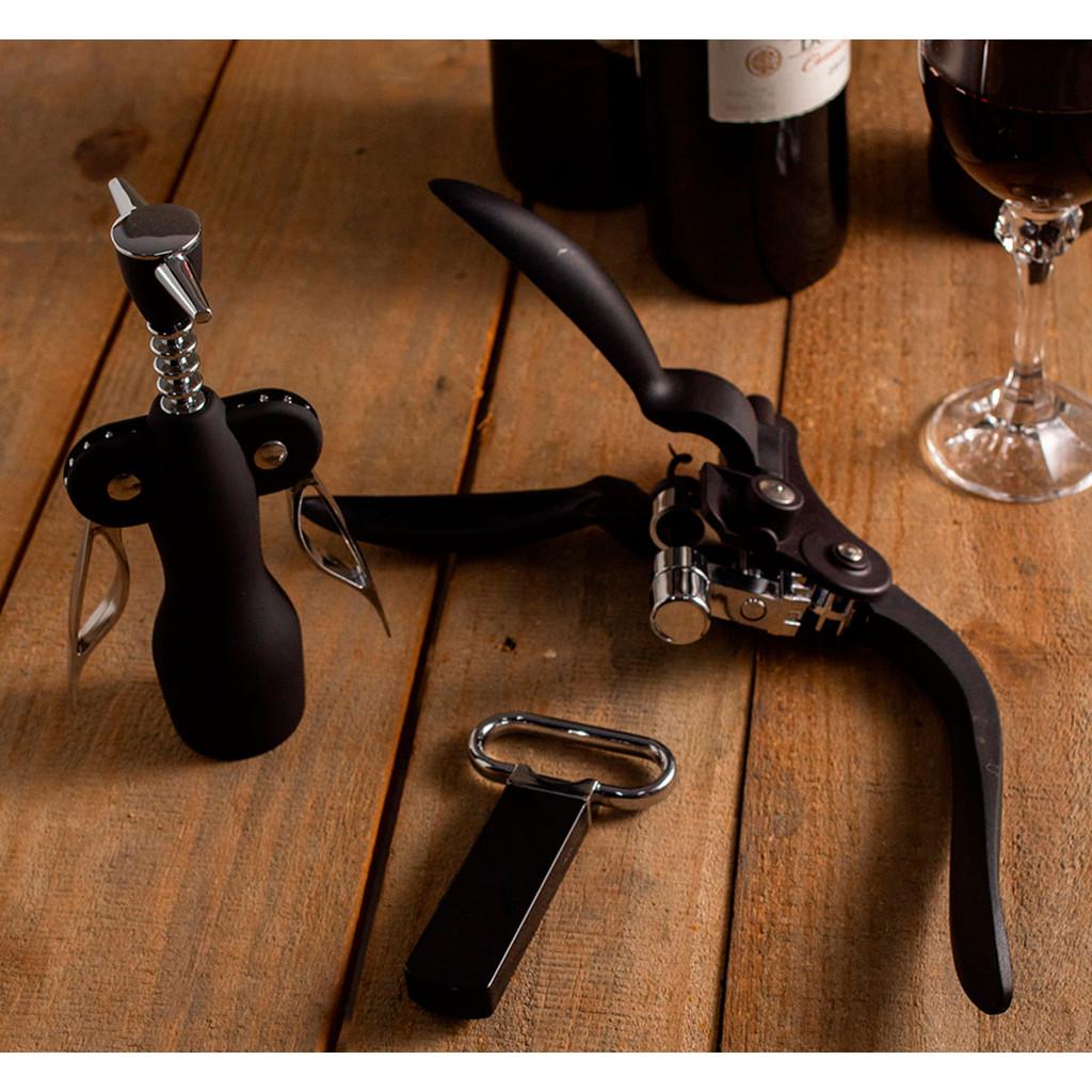 Saca-Rolhas zamac e plástico Julia preto 19x7x4cm