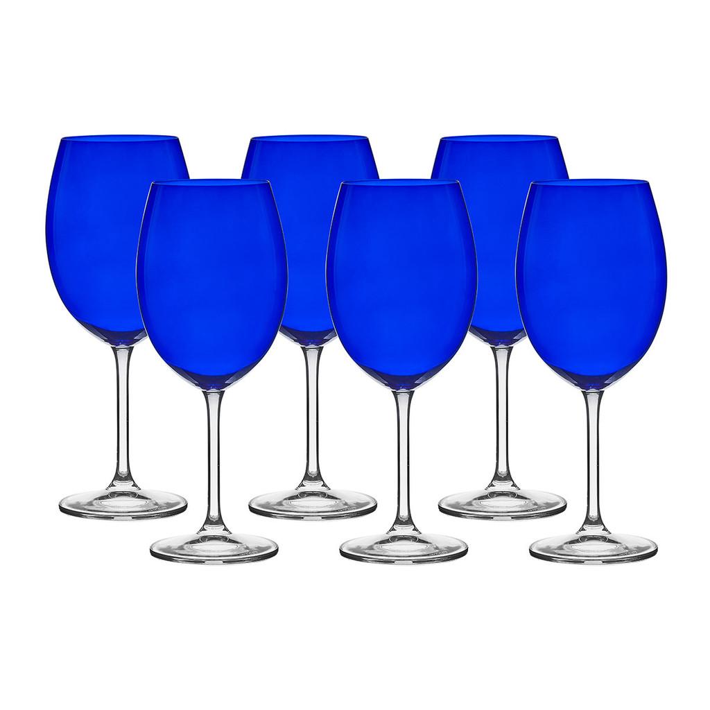 Jogo com 6 taças Bordeaux 580ml azul