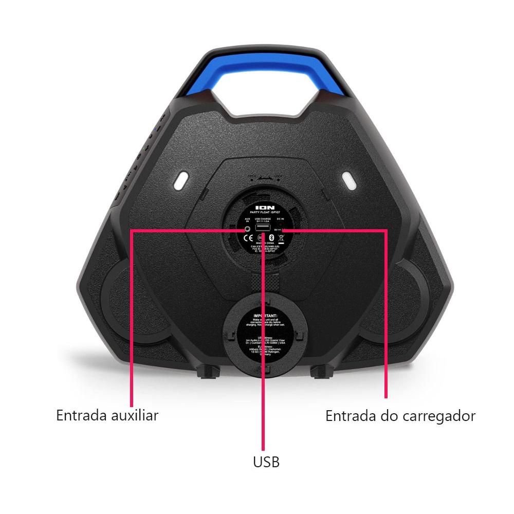 Boombox flutuante para piscina Party Float com porta-copos e bandeja Pong