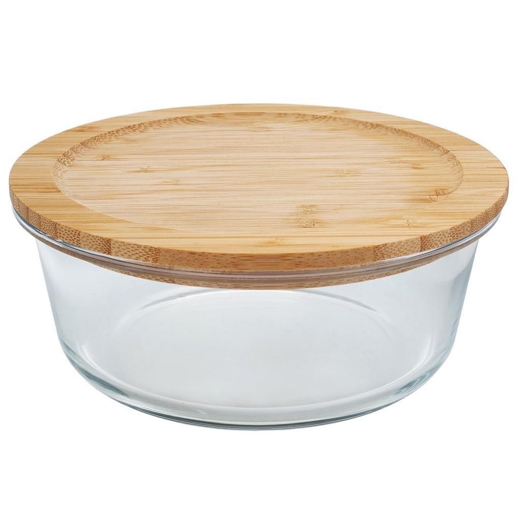 Pote hermético com tampa bambu 1L