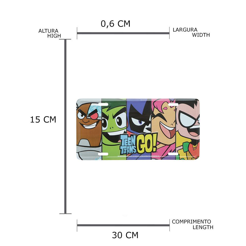 Placa de Carro Teen Titans 30 x 15 Cm