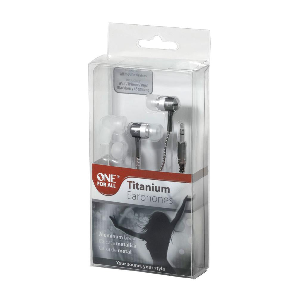 Fone de ouvido tipo earphone com isolador de ruído -Titanium