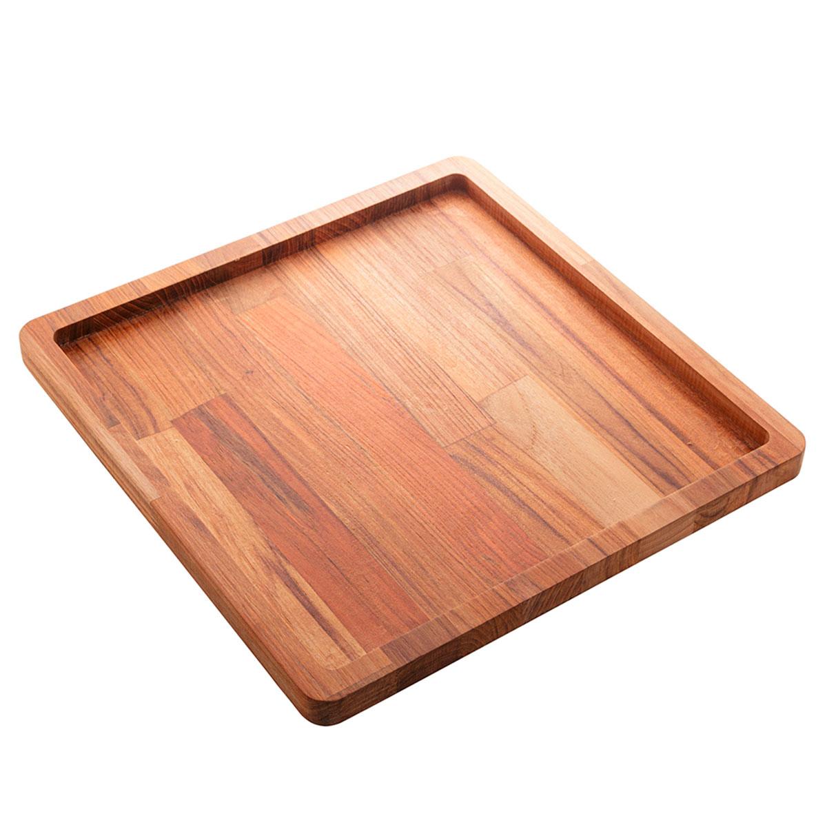 Petisqueira madeira teca c/6 divisórias 40x40x2cm